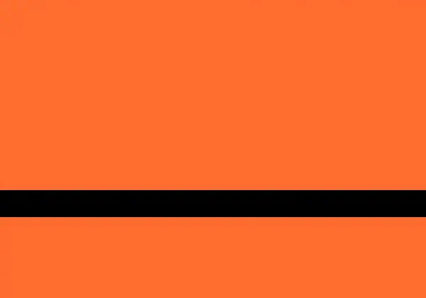 A horizontal flag with two equal orange bands separated by a thin black stripe running across the middle